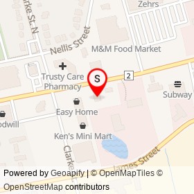 Tim Hortons on Dundas Street, Woodstock Ontario - location map