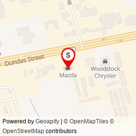 Mazda on Dundas Street, Woodstock Ontario - location map