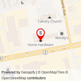 Home Hardware on Dundas Street, Woodstock Ontario - location map