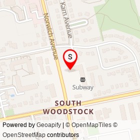 The Pub at Norwich Avenue on Norwich Avenue, Woodstock Ontario - location map