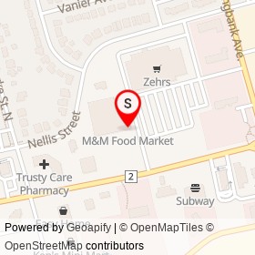 M&M Food Market on Dundas Street, Woodstock Ontario - location map