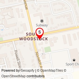 Esso on Norwich Avenue, Woodstock Ontario - location map