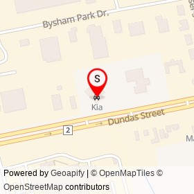 Kia on Dundas Street, Woodstock Ontario - location map