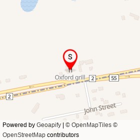 Oxford grill on Highway 2, Woodstock Ontario - location map