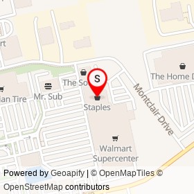Staples on Montclair Drive, Woodstock Ontario - location map