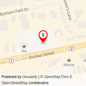 Chevrolet on Dundas Street, Woodstock Ontario - location map