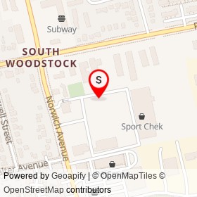 Firehouse Subs on Parkinson Road, Woodstock Ontario - location map