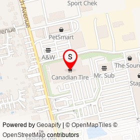 Canadian Tire on Montclair Drive, Woodstock Ontario - location map