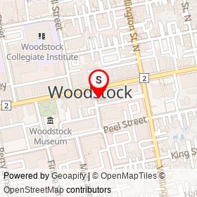 Beantown Coffee Co on Reeve Street, Woodstock Ontario - location map
