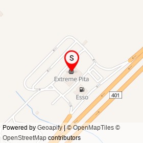 Extreme Pita on Ingersoll ONroute, South-West Oxford Ontario - location map
