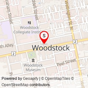 Scotiabank on Riddell Street, Woodstock Ontario - location map