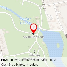South Side Park on , Woodstock Ontario - location map