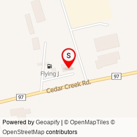 Flying J Family Restaurant on Cedar Creek Road, North Dumfries Ontario - location map