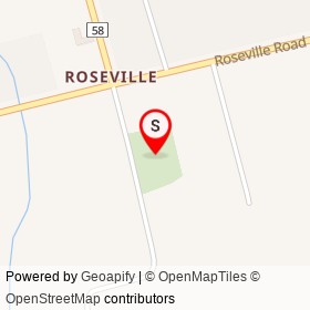 Roseville on , North Dumfries Ontario - location map