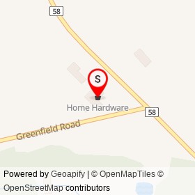 Home Hardware on Greenfield Road, North Dumfries Ontario - location map