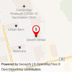 David's Bridal on Pinebush Road, Cambridge Ontario - location map