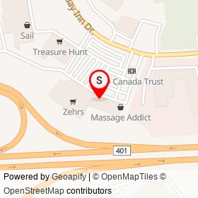 Gino's Pizza on Holiday Inn Drive, Cambridge Ontario - location map