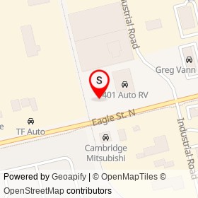 Kia Motors Cambridge on Eagle Street North, Cambridge Ontario - location map