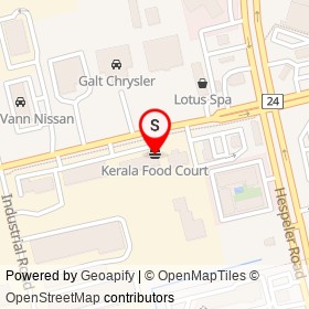 Kerala Food Court on Eagle Street North, Cambridge Ontario - location map