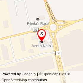 Venus Nails on Pinebush Road, Cambridge Ontario - location map
