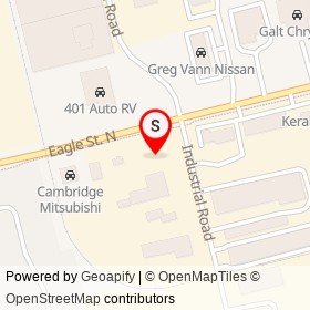 Lebada Motors Superstore on Eagle Street North, Cambridge Ontario - location map