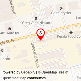 Kal Tire on Eagle Street North, Cambridge Ontario - location map
