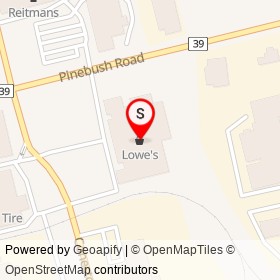 Lowe's on Pinebush Road, Cambridge Ontario - location map