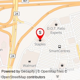 Staples on Pinebush Road, Cambridge Ontario - location map