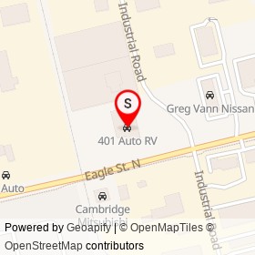 401 Auto RV on Eagle Street North, Cambridge Ontario - location map
