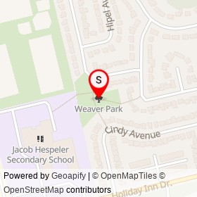 Weaver Park on , Cambridge Ontario - location map