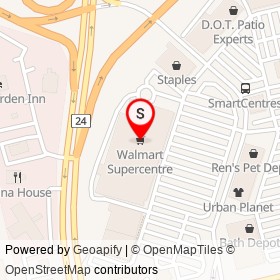 Walmart Supercentre on Hespeler Road, Cambridge Ontario - location map