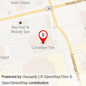 Canadian Tire on Conestoga Boulevard, Cambridge Ontario - location map