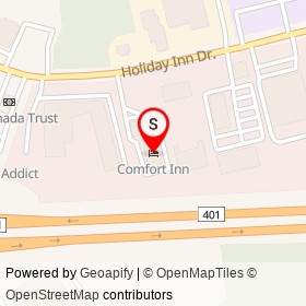 Comfort Inn on Holiday Inn Drive, Cambridge Ontario - location map