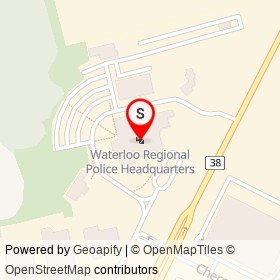 Waterloo Regional Police Headquarters on Maple Grove Road, Cambridge Ontario - location map