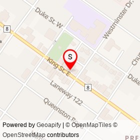 Ontario Sports on King Street East, Cambridge Ontario - location map