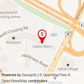 Calvin Klein on Sportsworld Crossing Road, Kitchener Ontario - location map