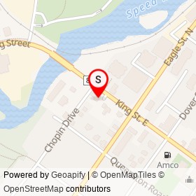 Argyle Arms on King Street East, Cambridge Ontario - location map