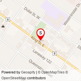 City Stitch Tailor on King Street East, Cambridge Ontario - location map