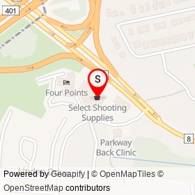 Select Shooting Supplies on Shantz Hill Road, Cambridge Ontario - location map