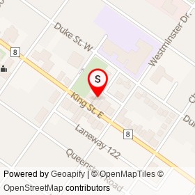 Out of the Ordinary on King Street East, Cambridge Ontario - location map