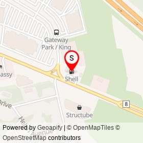 Shell on King Street East, Kitchener Ontario - location map