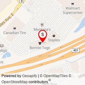 Tip Top Tailors on Steeles Avenue East, Milton Ontario - location map