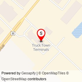 Truck Town Terminals on Steeles Avenue, Milton Ontario - location map