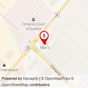 Benny's Curry & Roti on Steeles Avenue East, Milton Ontario - location map