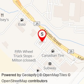 McDonald's on Market Drive, Milton Ontario - location map