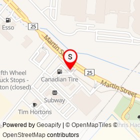 FLO - Canadian Tire - Milton on Martin Street, Milton Ontario - location map