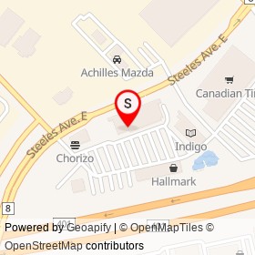 Michaels on Steeles Avenue East, Milton Ontario - location map