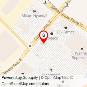 Payless Shoe Source on Steeles Avenue East, Milton Ontario - location map
