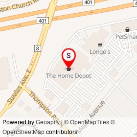 The Home Depot on Steeles Avenue East, Milton Ontario - location map