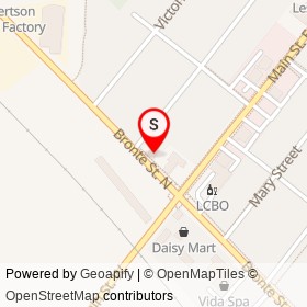 Oil Changers on Bronte Street North, Milton Ontario - location map
